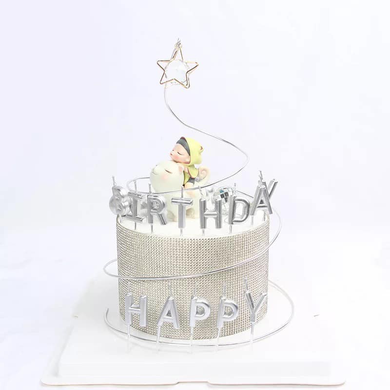 Nến Happy Birthday Màu Bạc Uncle Bills