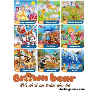 (100 miếng) Đồ chơi tranh ghép hình gỗ puzzle an toàn cho bé