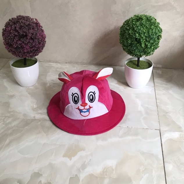 Mũ rộng vành cho bé hình THỎ vải NHUNG mềm êm (Cam kết ảnh thật)_Baby1