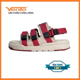 Sandal Vento Nữ Quai Ngang SD1001 F7 Màu Đỏ Ghi Cá Tính [Đế IP cao 3cm]