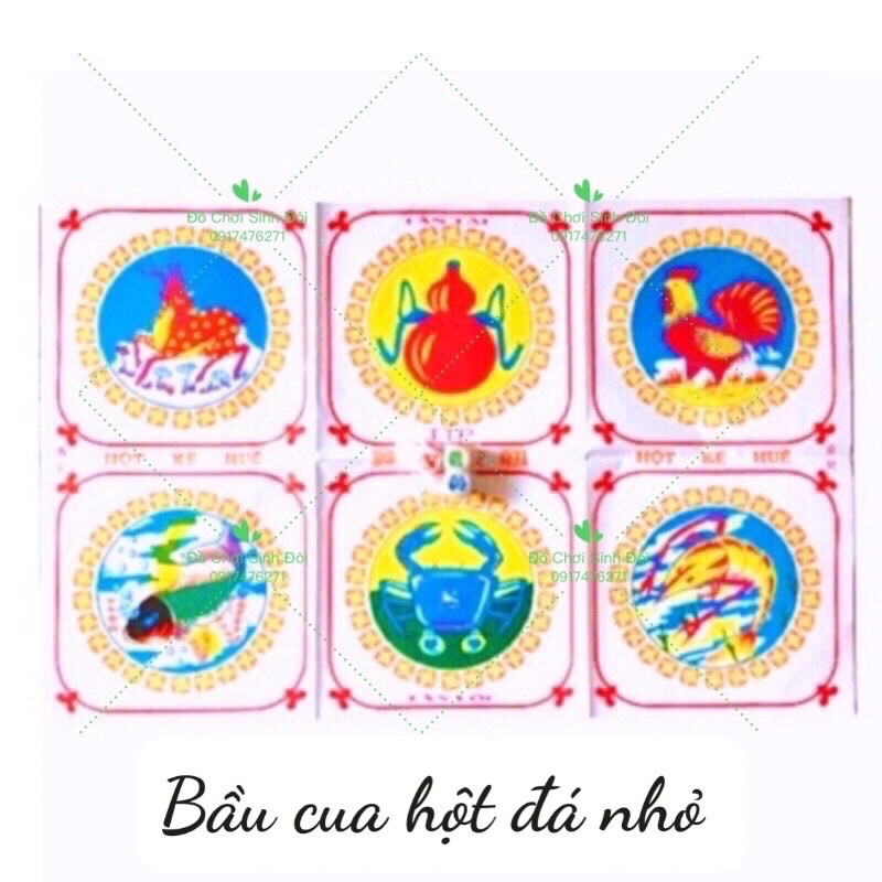 bầu cua hột nhựa ( đá) - combo 2 bộ lớn và nhỏ