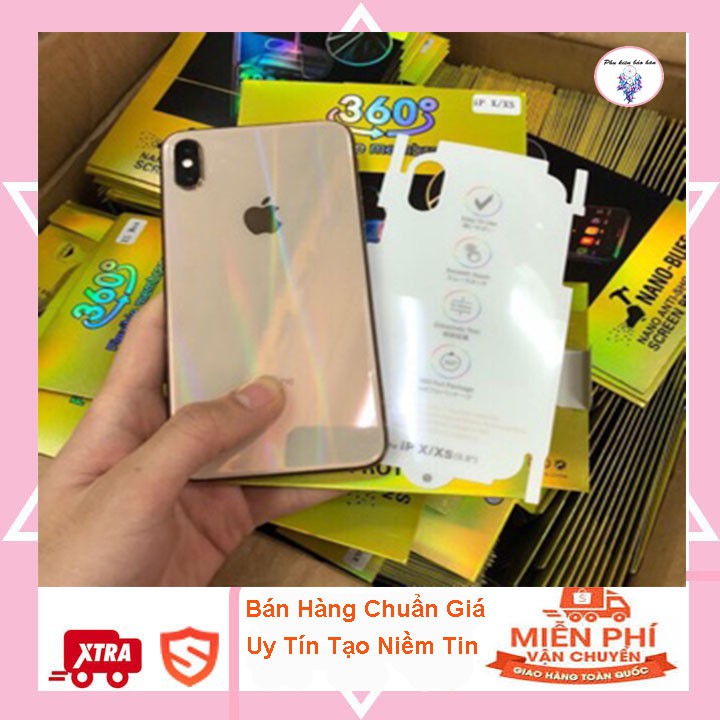 Dán PPF Iphone 11/x/xsmax/xr/6/7/8/6p/7p/8p Full Trước,Full lưng+viền[4 Lớp-Ánh 7 màu]