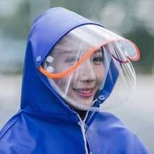 Áo Mưa 2 Người Có Kính Chắn Nước Che Mặt Cánh Dơi Chống Thấm Cao Cấp Phản Quang Có Túi Chùm Gương Chiếu Hậu