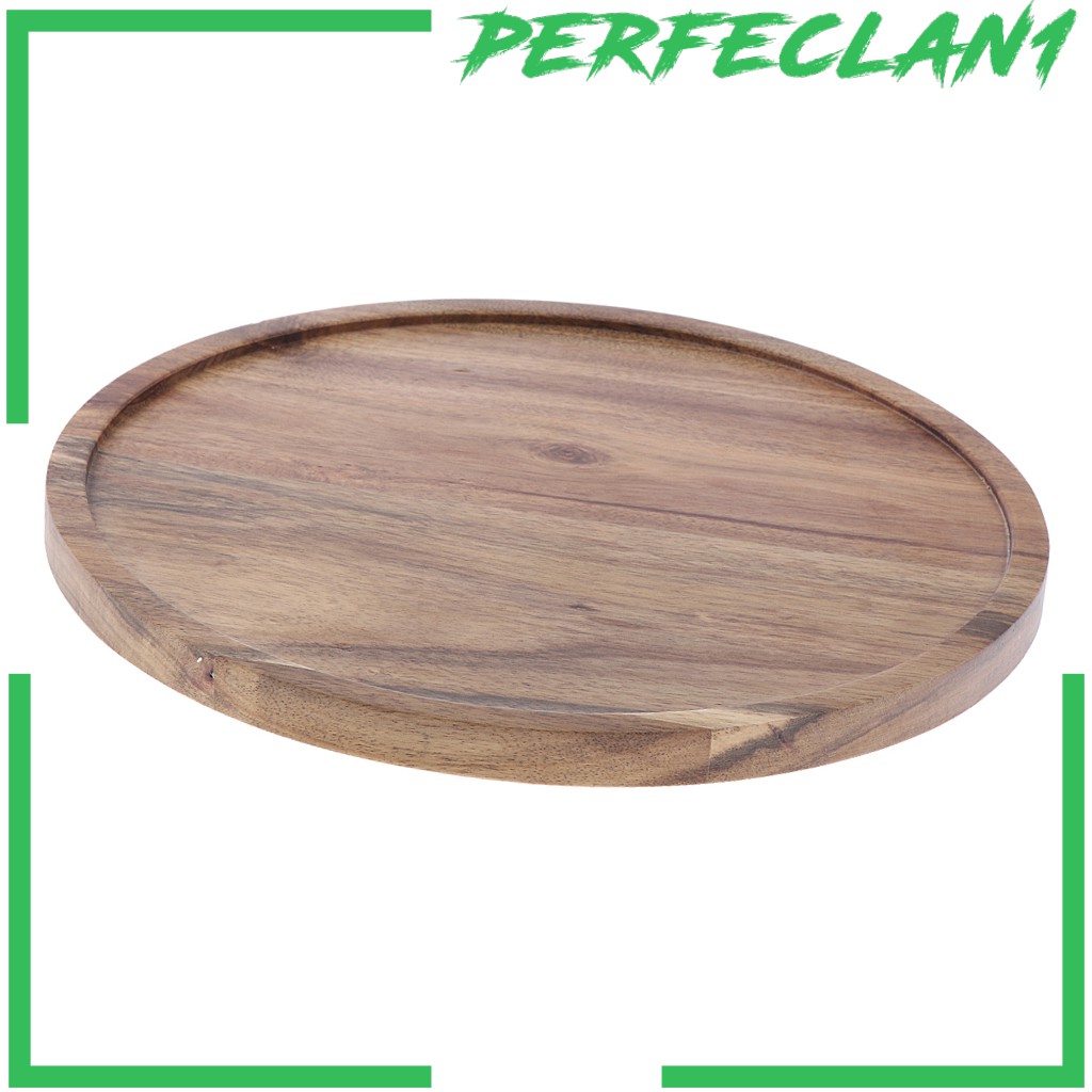 Đĩa Đựng Bánh Hình Tròn Bằng Gỗ Acacia Trong Suốt Có Tay Cầm