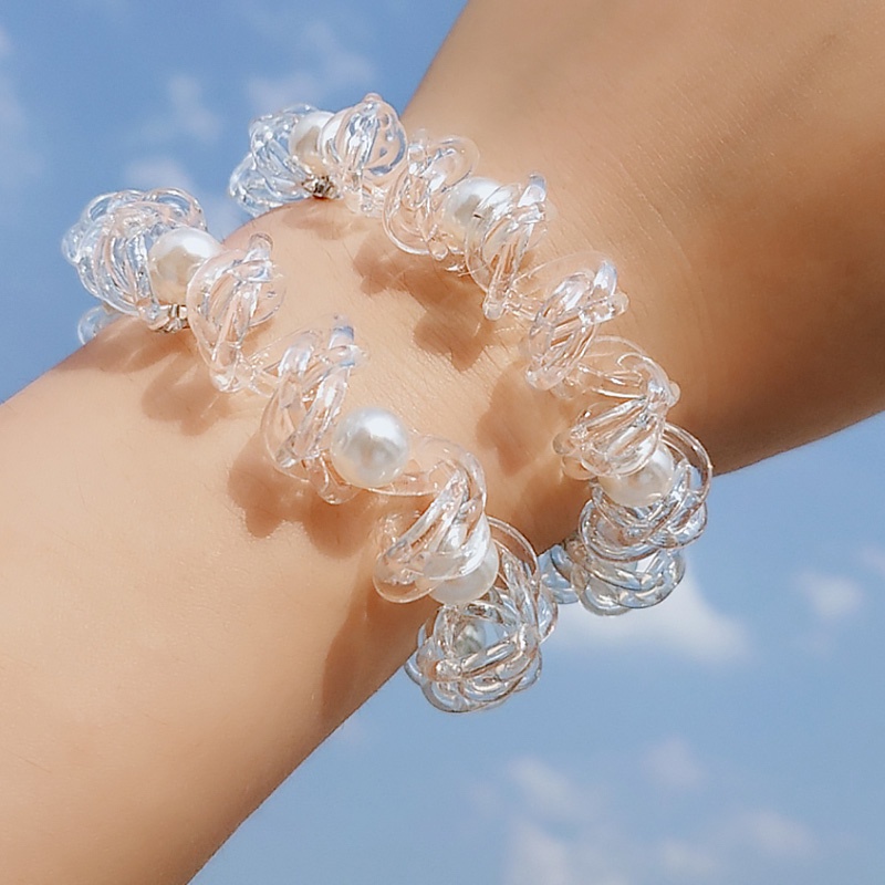 Dây cột tóc cao su trong suốt thời trang Hàn Quốc trẻ trung cho nữ