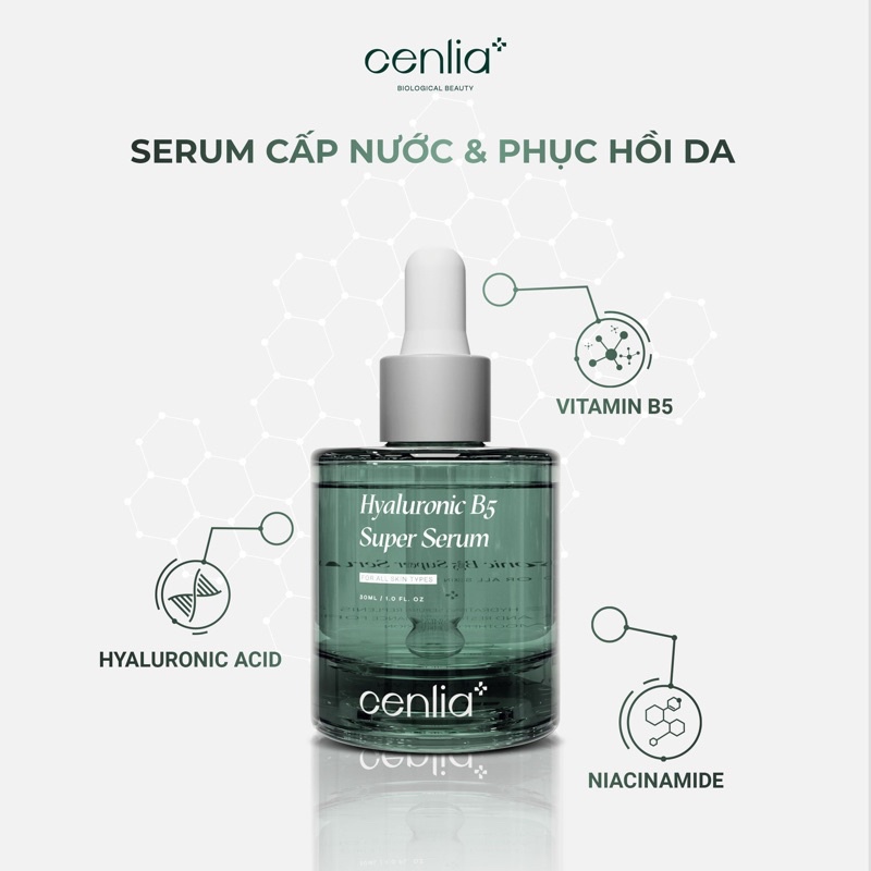 [FREESHIP+QUÀ] SERUM CENLIA+ (Serum hyaluronic b5) cấp ẩm và phục hồi da, trắng sáng và căng bóng