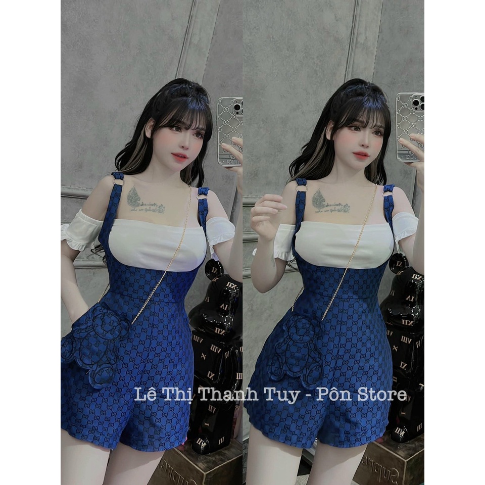 Set yếm kèm túi gấu siêu xinh về 3 màu xanh, hồng, nâu ( hình thật kèm video ) alohashop91