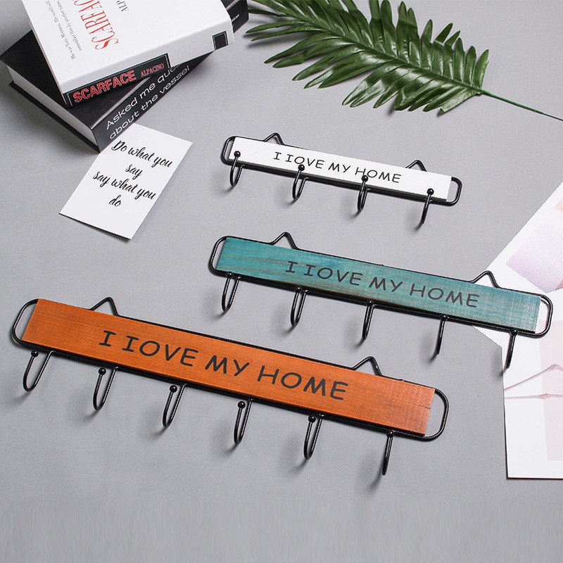 Móc treo đồ móc treo quần áo I love my home - Decor đồ trang trí theo phong cách biển Địa Trung Hải