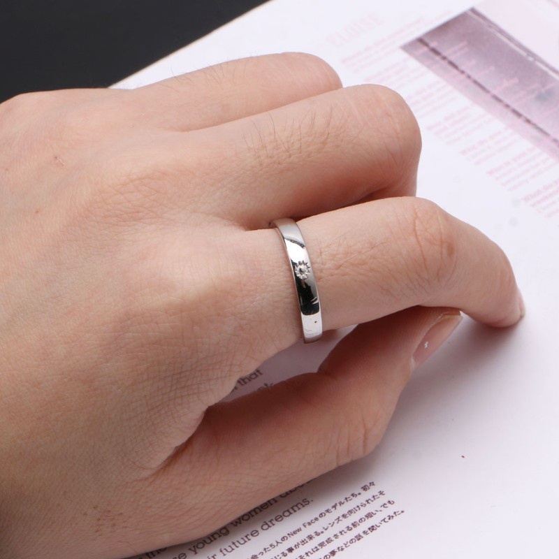 1 Nhẫn Hình Mặt Trăng Mặt Trời Có Thể Điều Chỉnh Kích Thước Cho Cặp Đôi