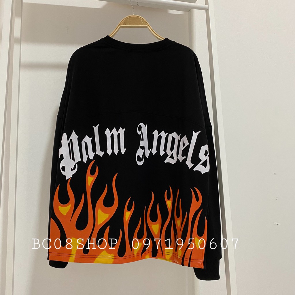 Áo Sweater Thun Tay Dài NGỌN LỬA Unisex form rộng Màu Đen BC151 | BigBuy360 - bigbuy360.vn