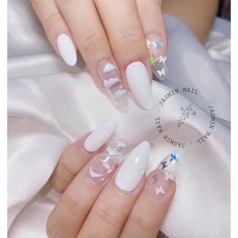 Nailbox thiết kế sẵn mẫu mây trắng