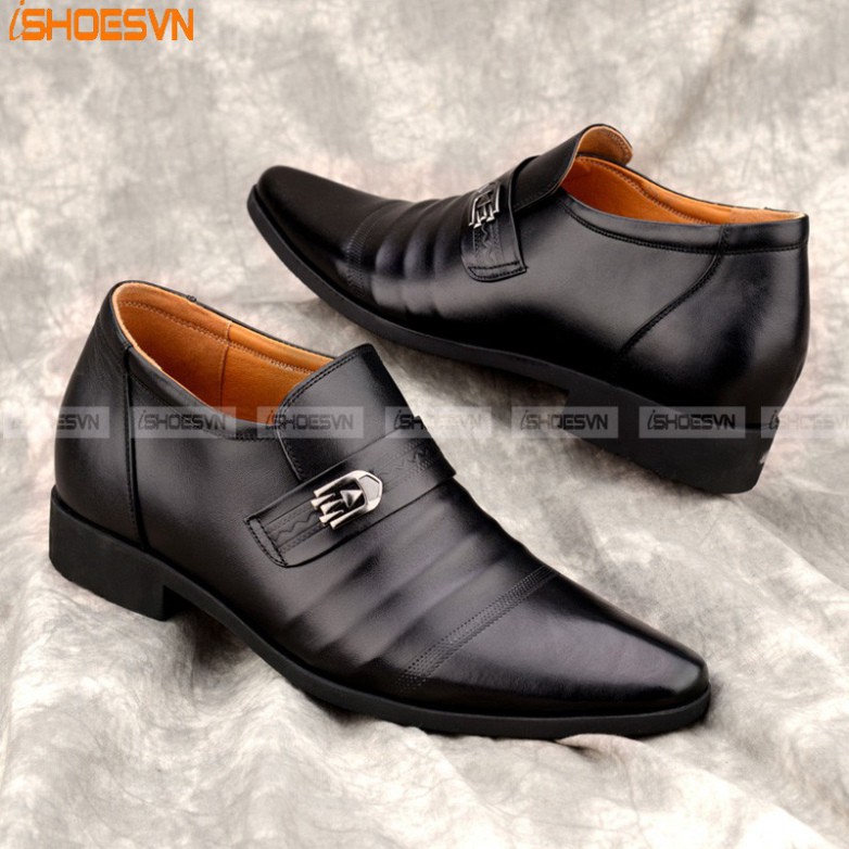 Giày da nam tăng chiều cao ISHOESVN IS249 - Giày lười công sở giày ishoes