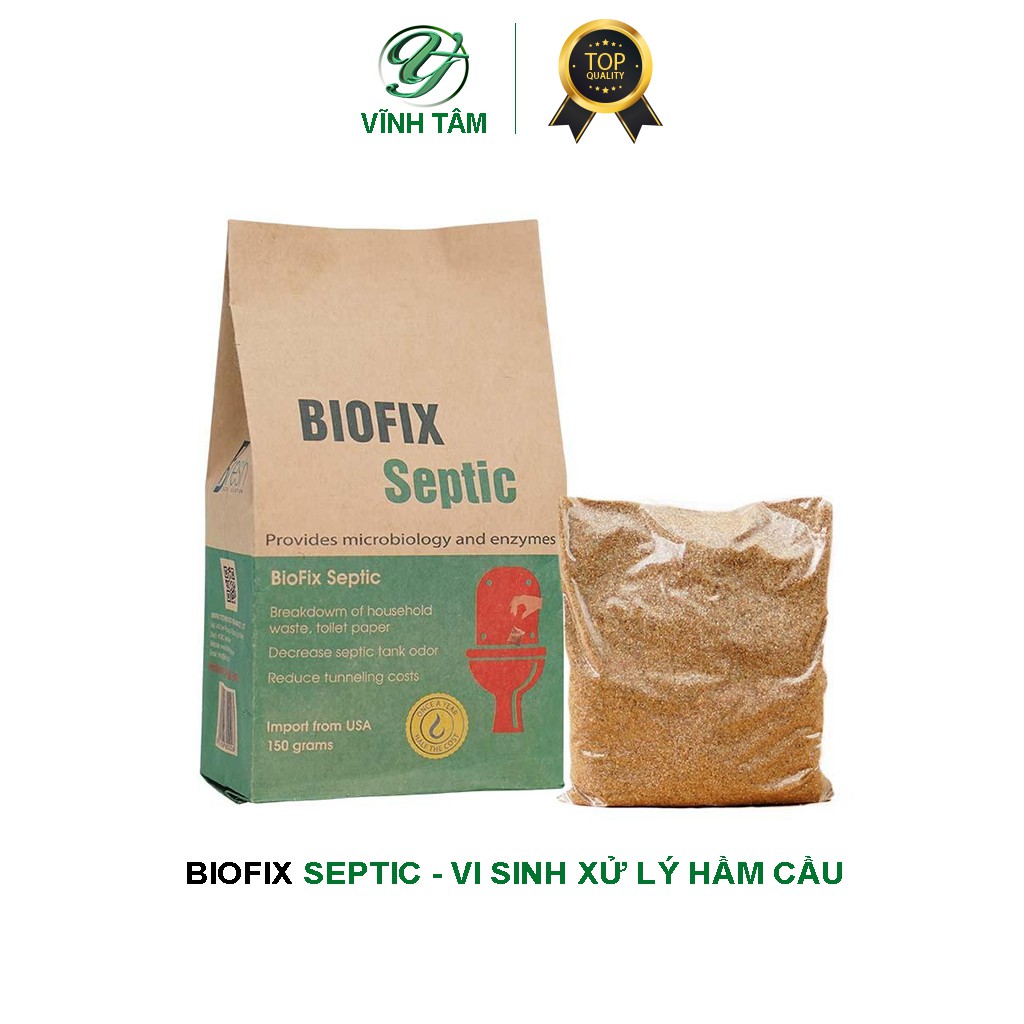 Vi sinh xử lý hầm cầu, hầm tự hoại, mùi hôi nhà vệ sinh - Biofix Septic bịch 150 gram