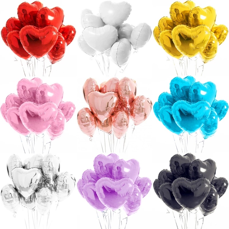 1 Bong Bóng Trái Tim 18 inch Bơm Hơi Trang Trí Tiệc Cưới, Valentine