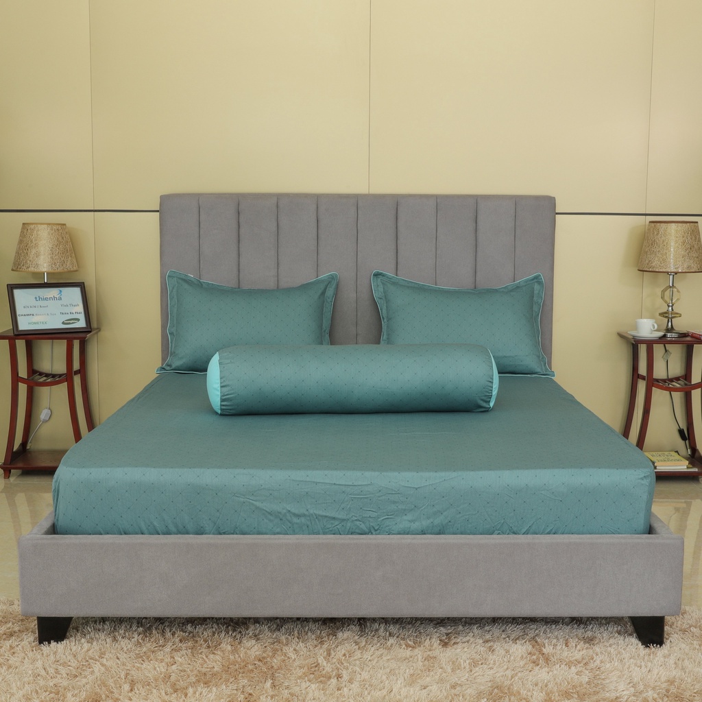 Bộ ra gối, drap gối cotton in hoa Hometex 160x200, 180x200