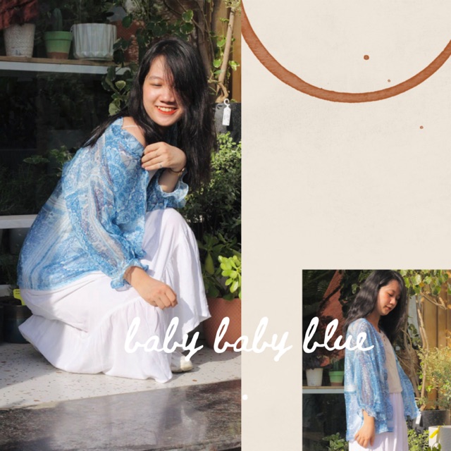 CARDIGAN HÈ VOAN TƠ XANH THỔ CẨM