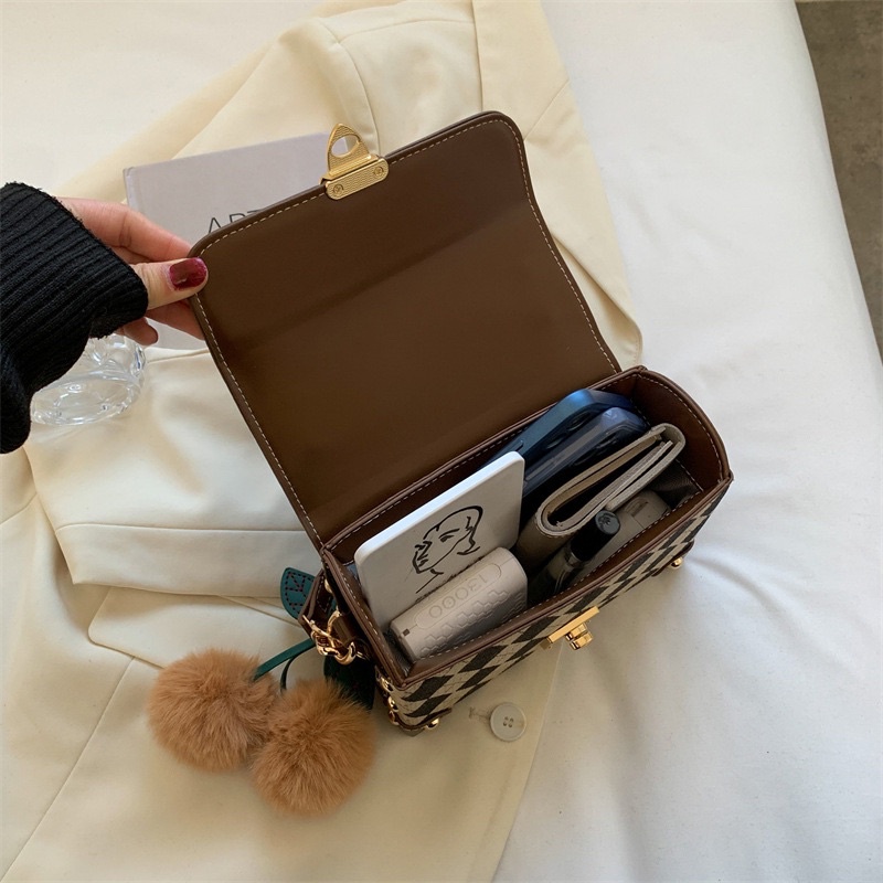 Túi xách nữ họa tiết caro dáng hộp thời trang đeo chéo cầm tay cá tính TX062