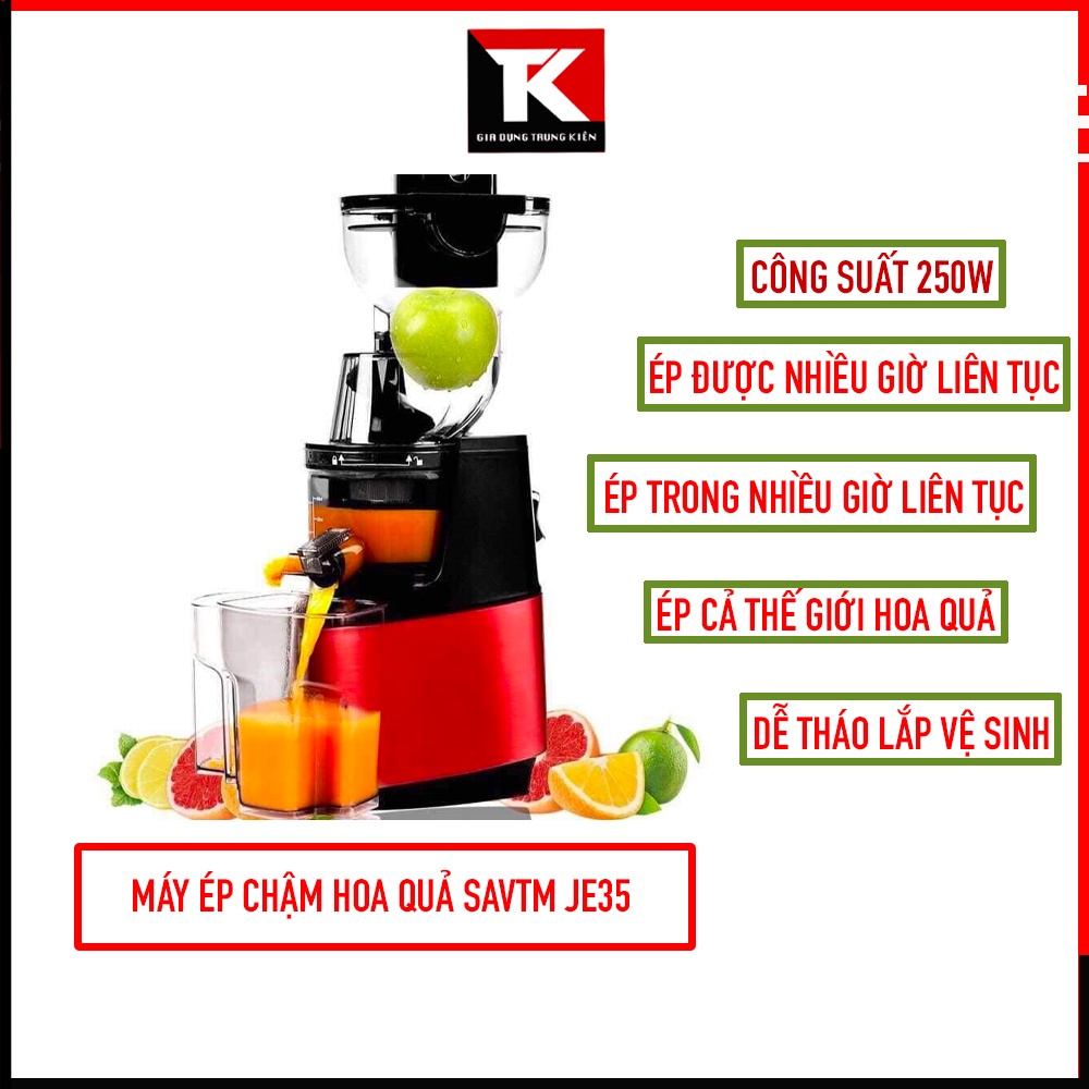 Máy ép chậm công nghiệp SAVTM JE35 JE31 Công suất lớn 250w - Máy ép tất cả các loại hoa quả - Bảo Hành 12 Tháng