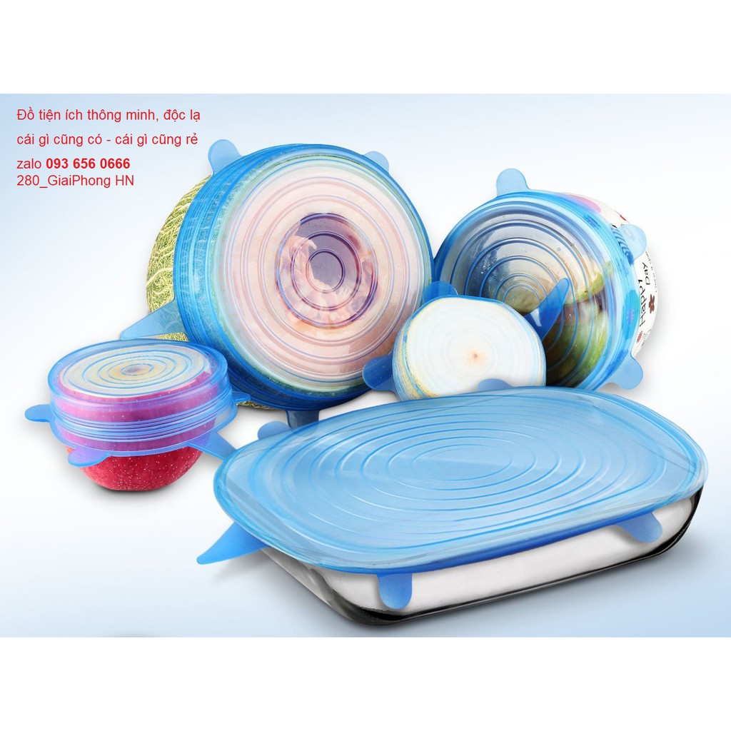 Nắp nhựa dẻo đa năng - Nắp đậy thực phẩm silicon dầy co giãn vượt trội
