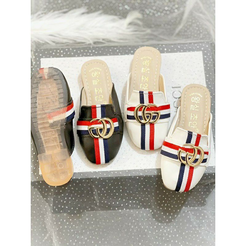 Sục bé sọc viền cờ khóa GG đẹp ,dép cho bé trai,bé gái