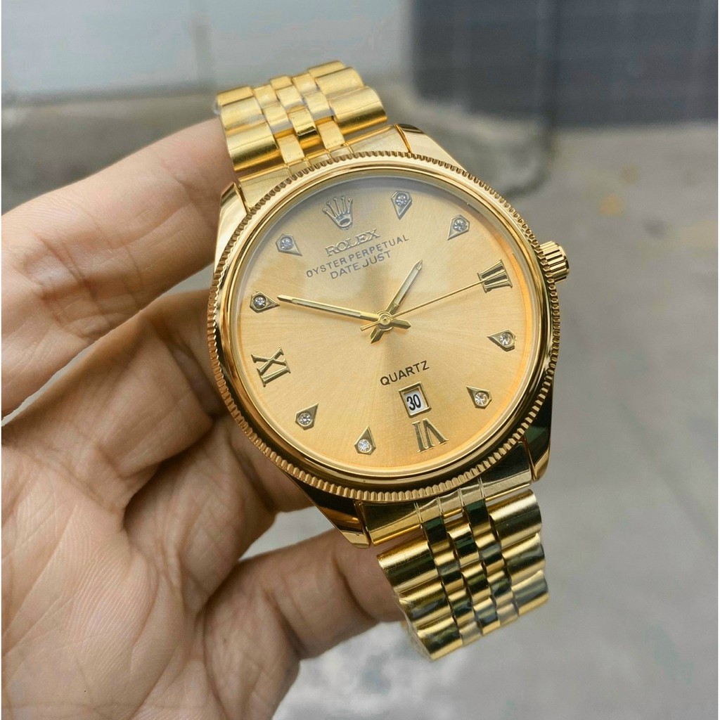 Đồng hồ nam dây kim loại, đồng hồ đeo tay nam ROLEX mặt tròn, phong cách công sở, thời trang cao cấp giá rẻ