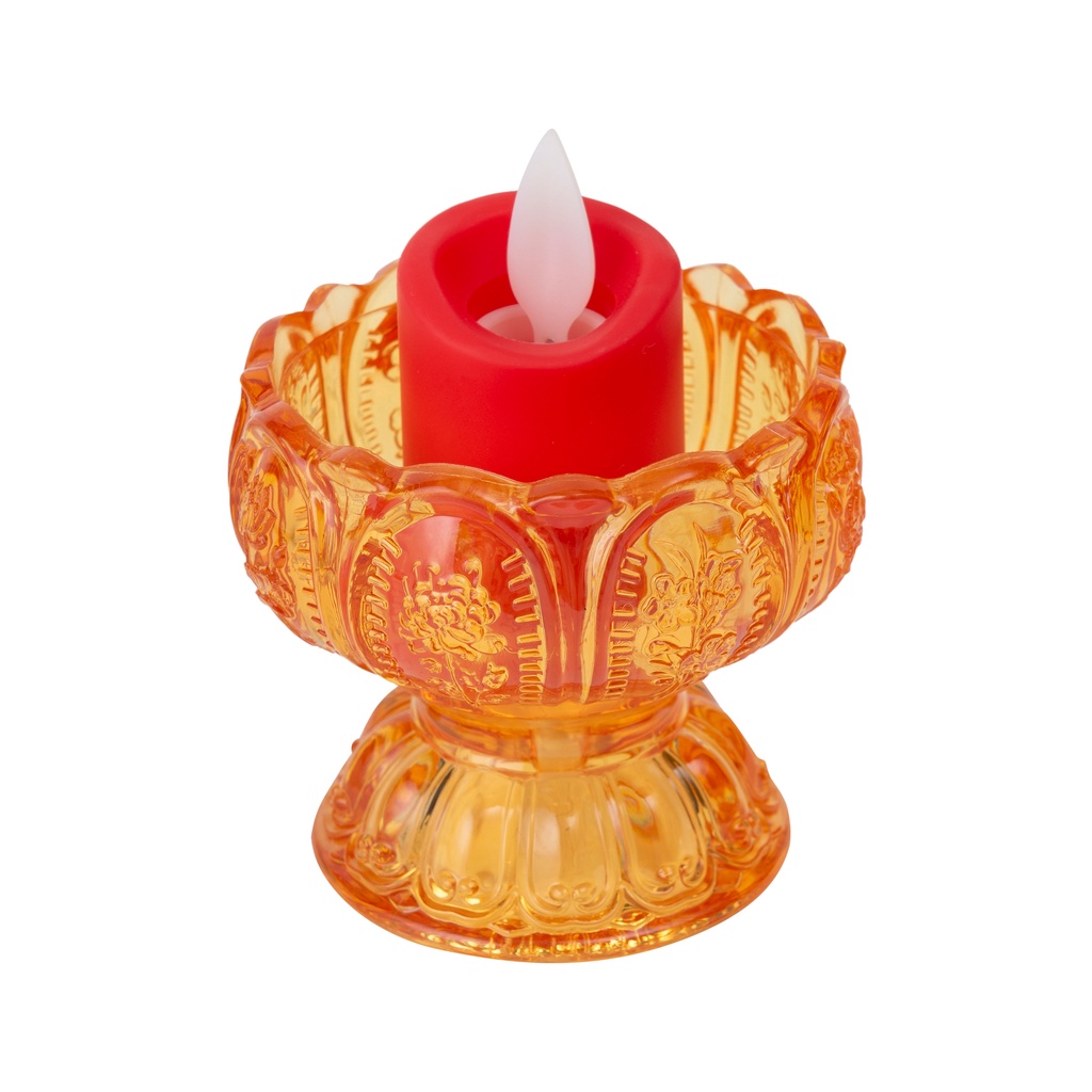 Cốc nến thờ, cốc nến HS SOPOKA chạm khắc hoa sen tinh sảo bằng điện an toàn