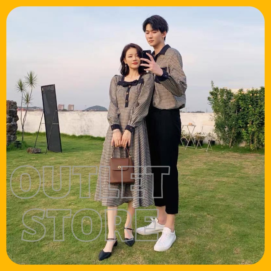 Áo đôi nam nữ đẹp : Set áo váy sơ mi Hàn Quốc COUPLE STORE dùng đi chụp hình cưới,đi chơi, đi du lịch