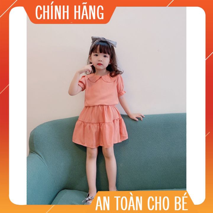 Set áo cổ sen chân váy🍀Hàng Thiết Kế 🍀Thời trang hè 2021 Happy Babies