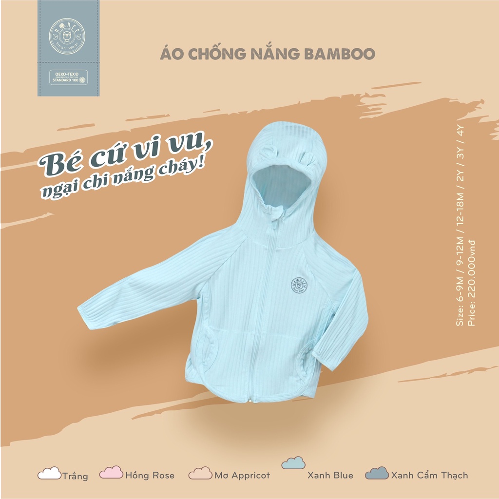 [Hrnee] Áo khoác chống nắng chất vải bamboo thoáng mát bảo vệ làn da cho bé BST SUMMER 2022