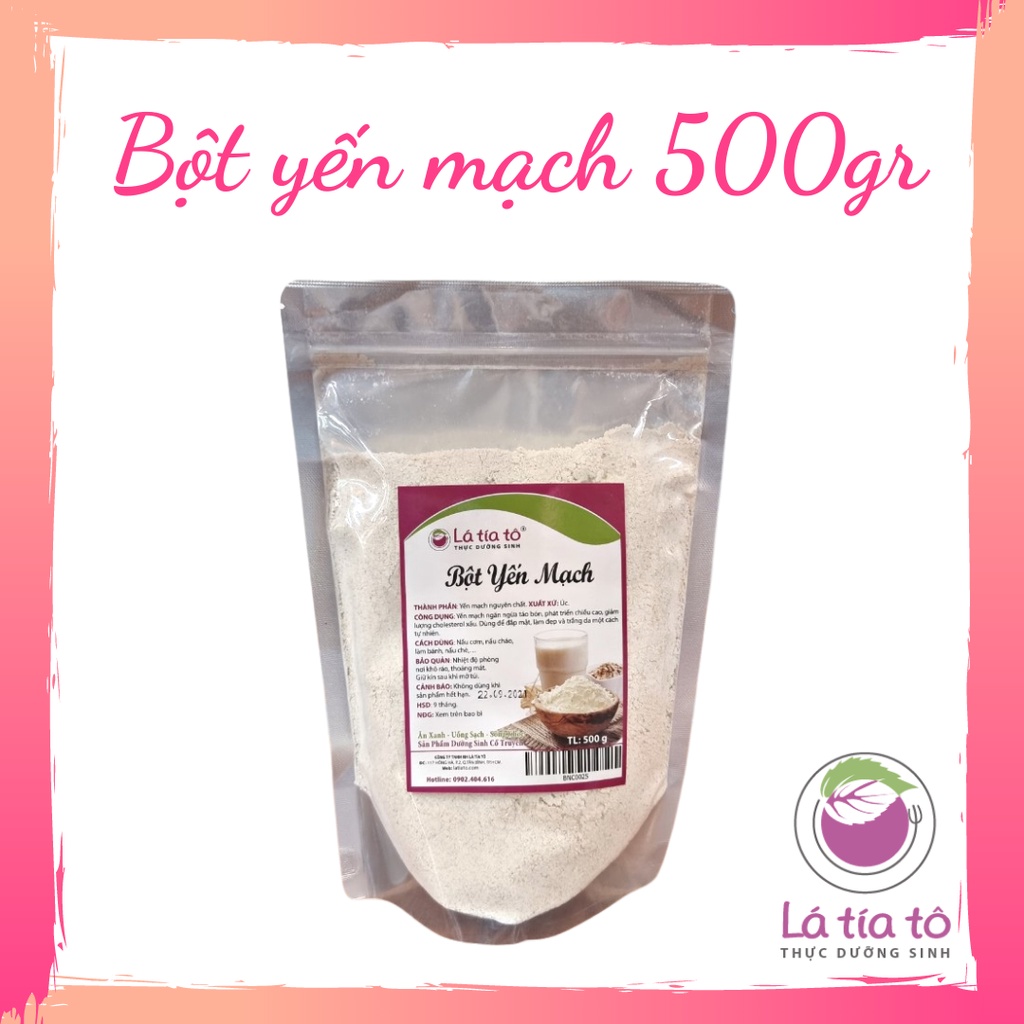 BỘT YẾN MẠCH NGUYÊN CÁM LÀM BÁNH ĐẮP MẶT GIẢM CÂN 500GR - LÁ TÍA TÔ