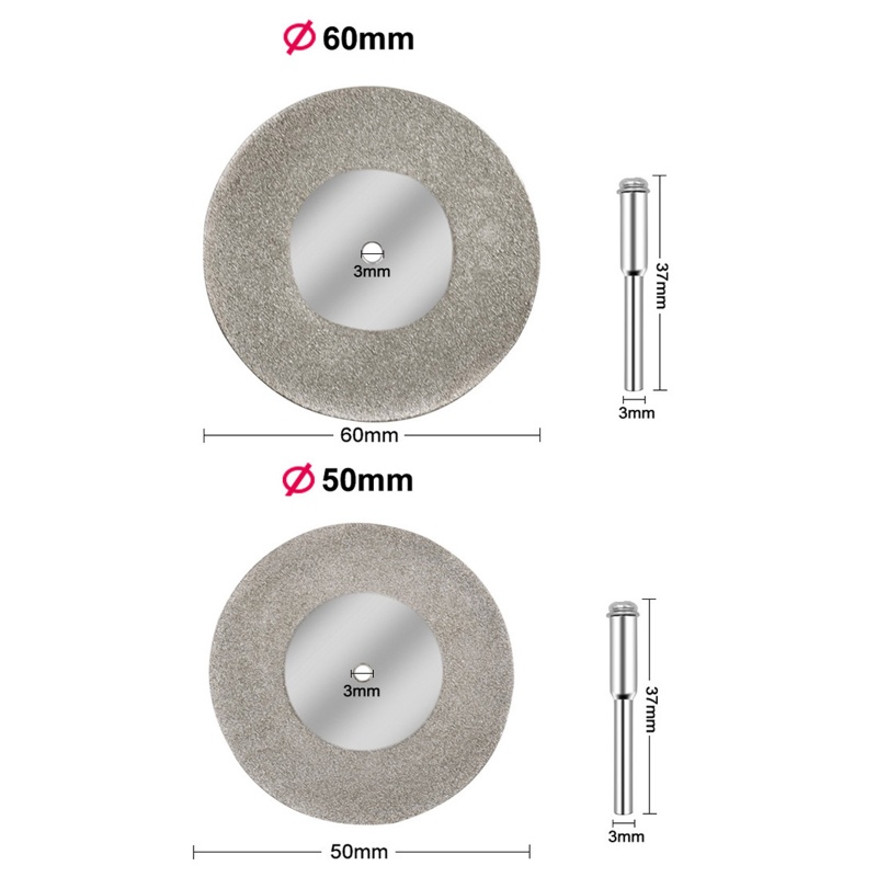 Đầu Đĩa Cắt Kim Cương Tròn 3mm 50 / 60mm