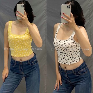 Áo croptop hoa cuốn biên vnxk