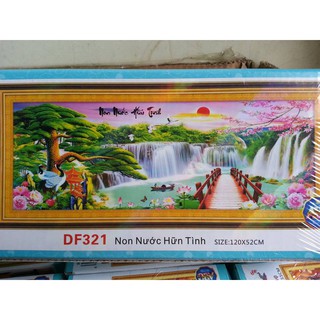 Tranh đính đá non nước hữu tình DF321