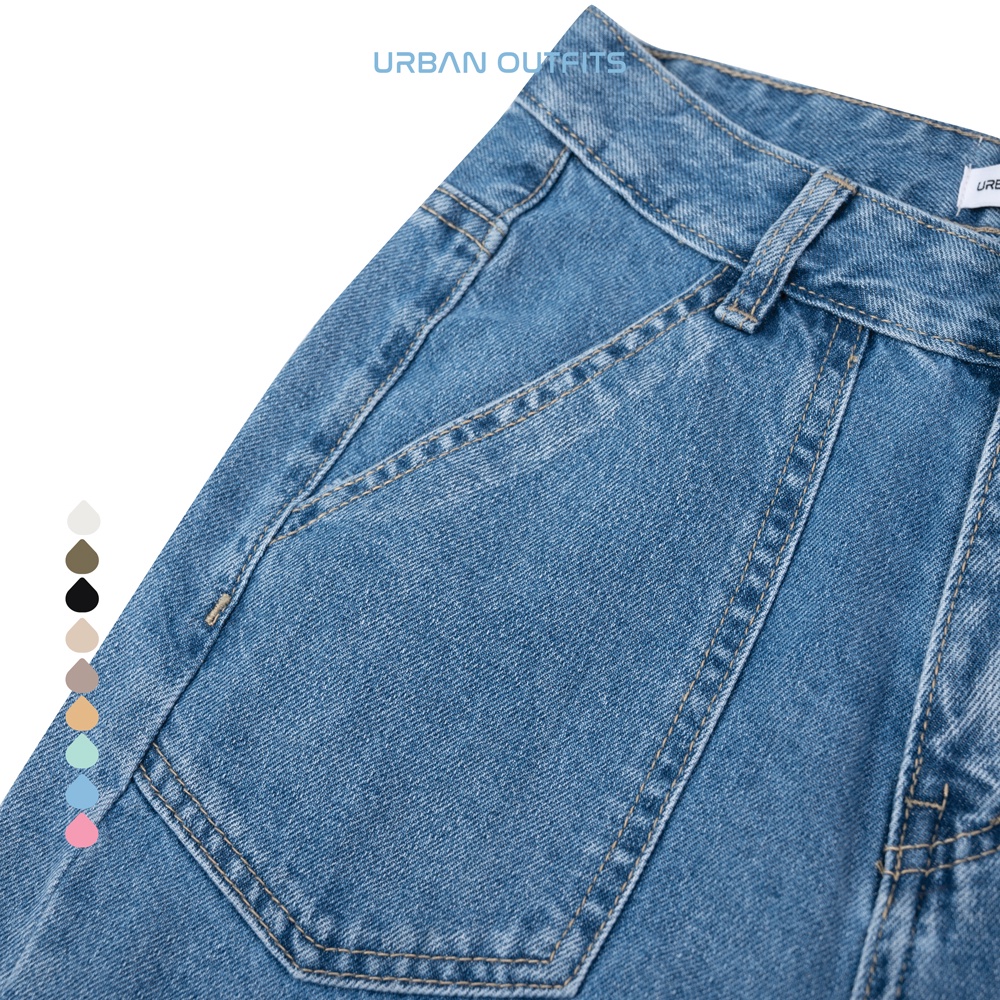 Quần Short Jean Nữ QJR105 Eo 60-70 URBAN OUTFITS Dáng Regular Chất Vải Denim Wash Kỹ Không Loang Màu