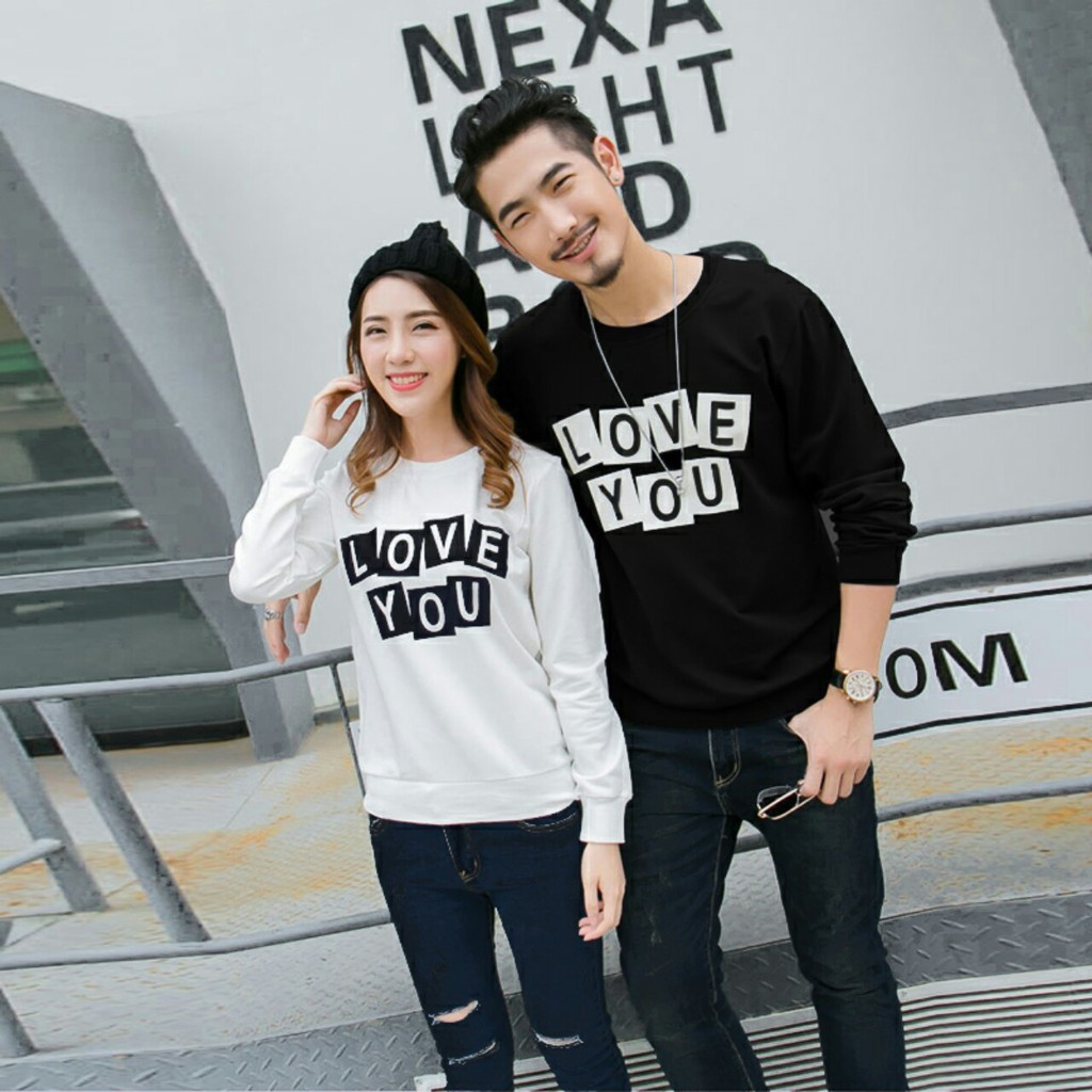 áo đôi thu đông love you ❤️FREESHIP❤️ áo nỉ bông loại 1