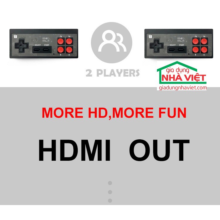 Máy chơi game HDMI tay cầm không dây 600 trò NES Y2-HD