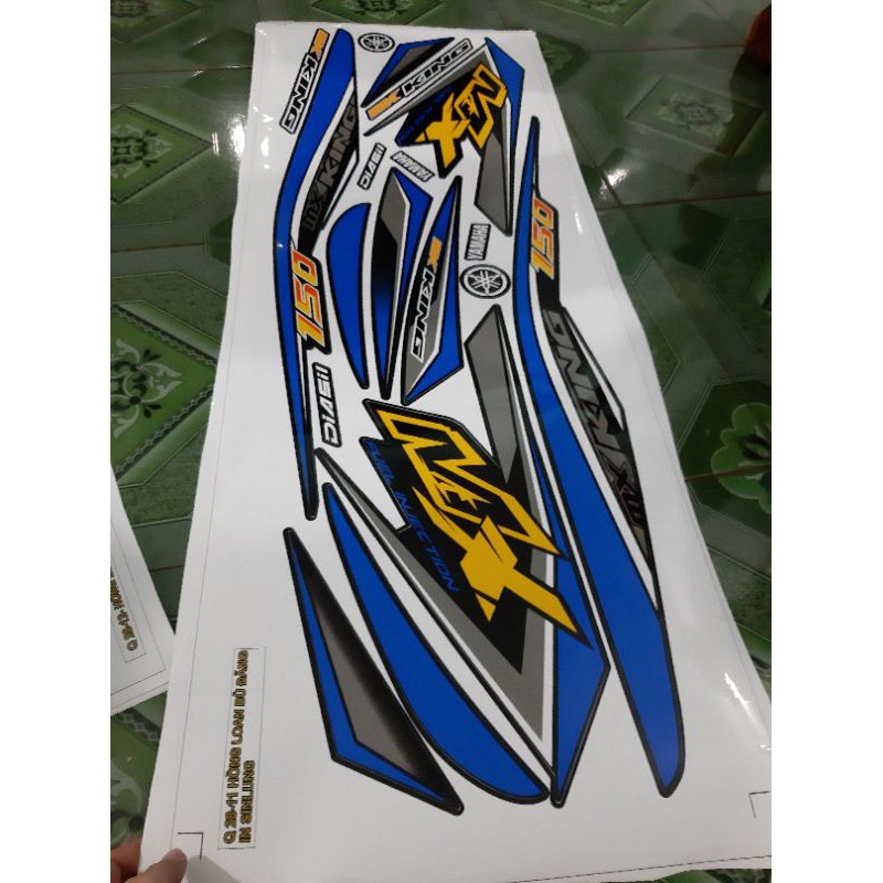 tem rời ex 150 chữ MX vàng tem xanh xe đen