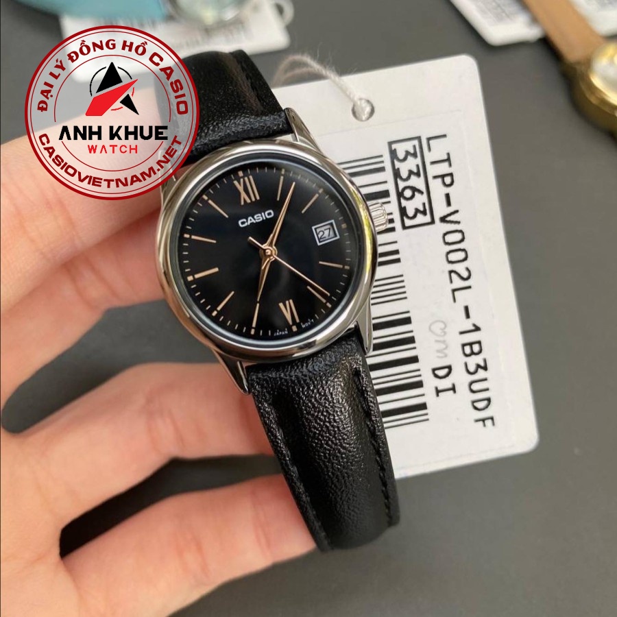 Đồng Hồ Casio Nữ LTP-V002L-1B3 | Dây Da | Mặt Số La Mã | Chống Nước