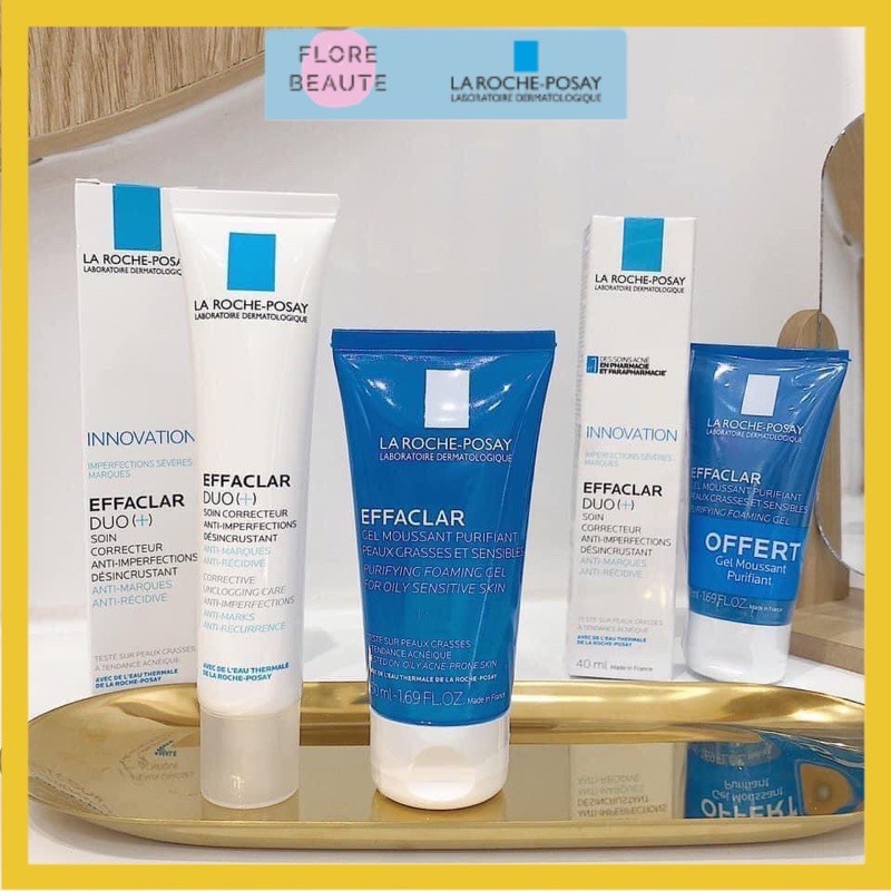 Set làm giảm mụn Laroche-posay Dou+ tặng kèm sữa rửa mặt 50ml