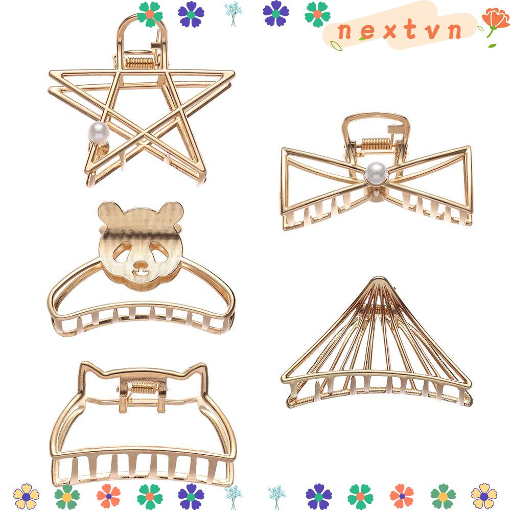 Kẹp Tóc Kim Loại Họa Tiết Hình Học Thời Trang