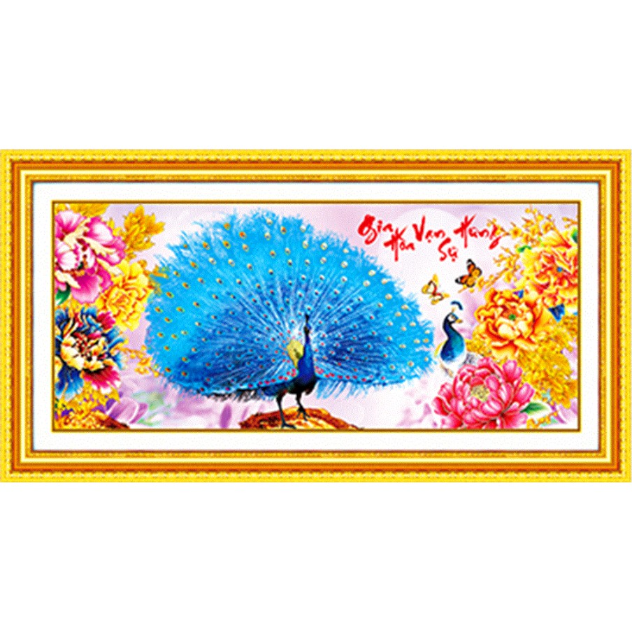 Tranh Thêu Chữ Thập 3D Gia Hòa Vạn Sự Hưng YN2529 , 88825 (KHÁCH TỰ THÊU) KT:82X40CM
