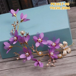 Cài tóc cô dâu bướm hoa tím