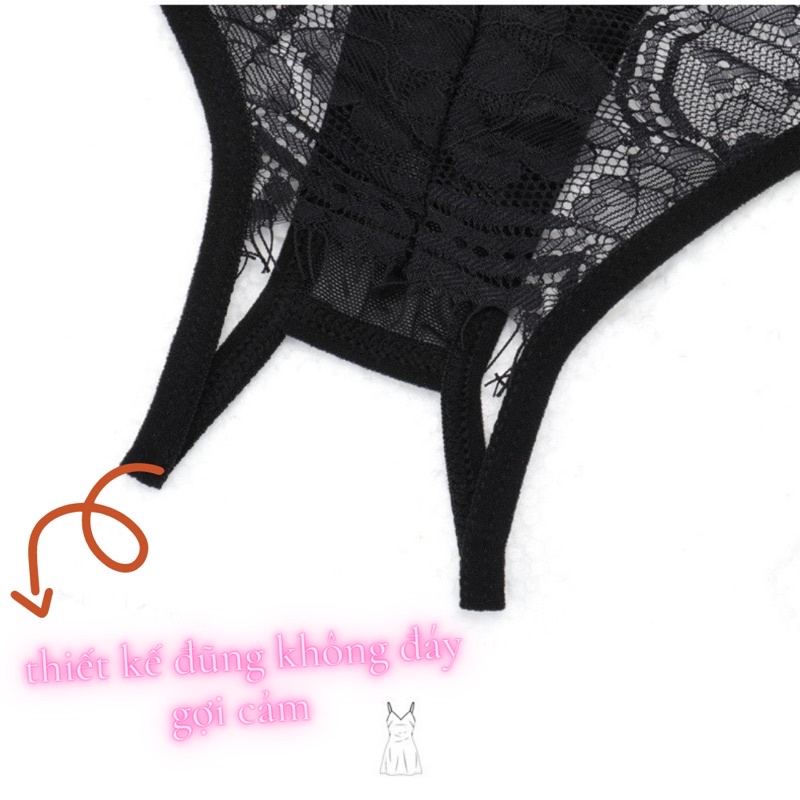 LST9010 - &lt;ĐEN/TRẮNG&gt; Nội Y Nữ Ren Mỏng Thiết Kế Xẻ Đáy Gợi Cảm