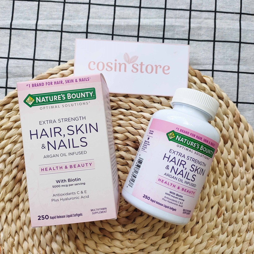 Viên Uống Đẹp Da, Tóc, Móng Nature's Bounty Hair Skin Nail 250 Viên