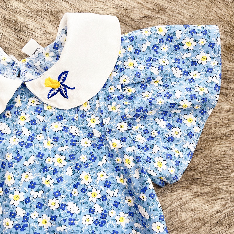 Váy hoa nhí cho bé gái, Đầm cho bé gái 7-28kg cánh tiên cổ thêu hoa siêu xinh Baby-S – SD091