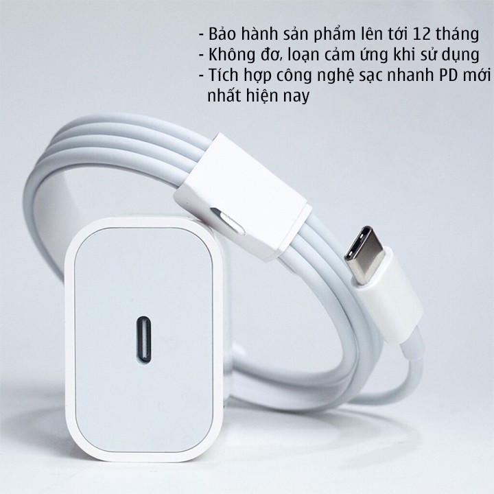 [BH 1 ĐỔI 1] Sạc bộ Sạc nhanh 20W iPhone, Sạc 20W cho máy 8P, X, Xs Max, 11, 12 Pro, Pro Max, ipad công nghệ PD