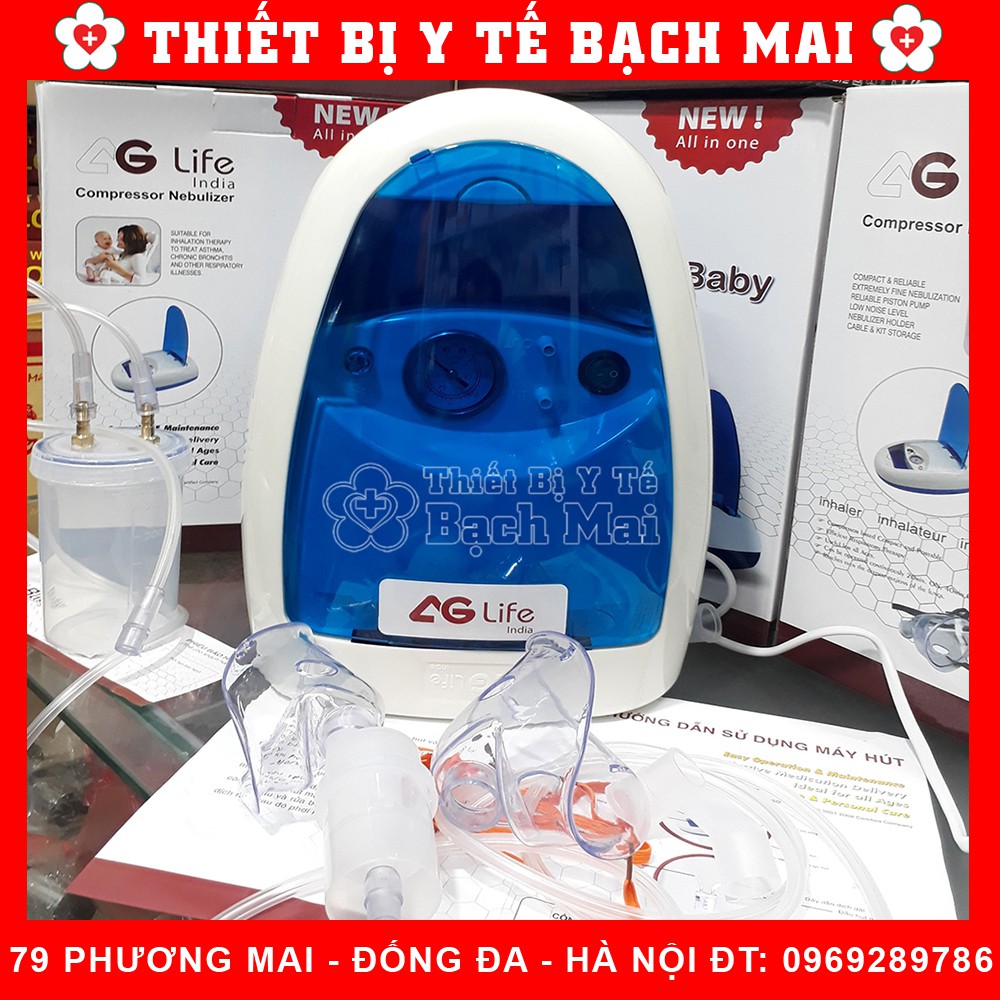 Máy Xông Hút Mũi Họng 2 trong 1 AG-Life NEW 2020 Hi Baby Có Đồng Hồ Chỉnh Áp Lực - Ấn Độ - Bảo Hành 08 Năm