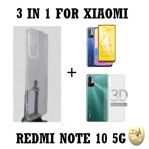 Ốp Điện Thoại Sợi CARBON Và Kính Cường Lực 3 Trong 1 Cho XIAOMI REDMI NOTE 10 5G