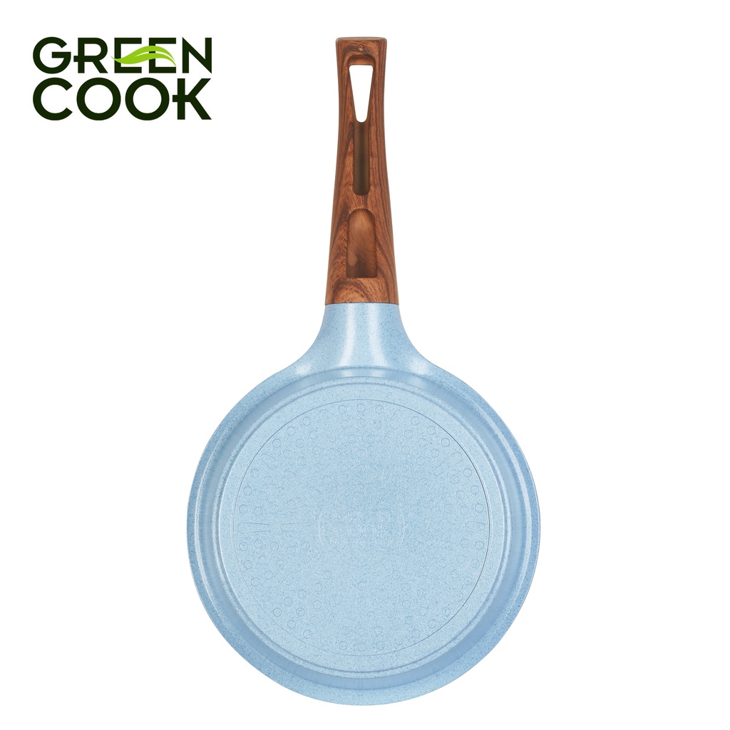 Nồi đúc đáy từ men đá xanh sapphire Green Cook GCS09 công nghệ Hàn Quốc với 9 lớp chống dính cao cấp - Hàng chính hãng