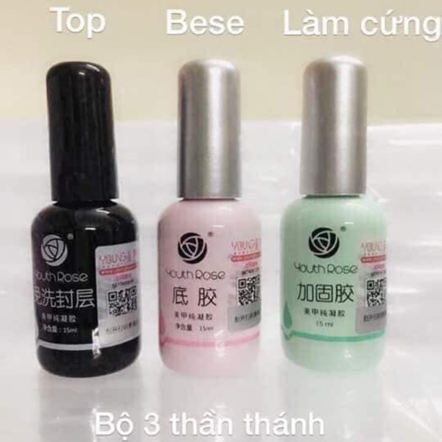 Bộ ba hoa hồng bass top cứng móng là bộ 3 ko thể thiếu trong công cụ sơn gel giúp thợ nail sơn móng dễ hơn chất hơn